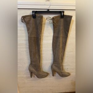 Steve Madden "Gorgeous" Chic Over-the-Knee Boots in Taupe